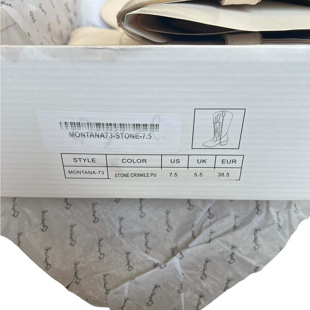NIB Qupid 7.5 White Knee High Cowboy Cowgirl Boots Western - Picture 6 of 8